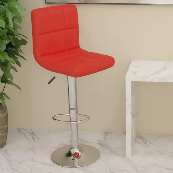 Gossi scaun de bar, rosu, piele ecologica