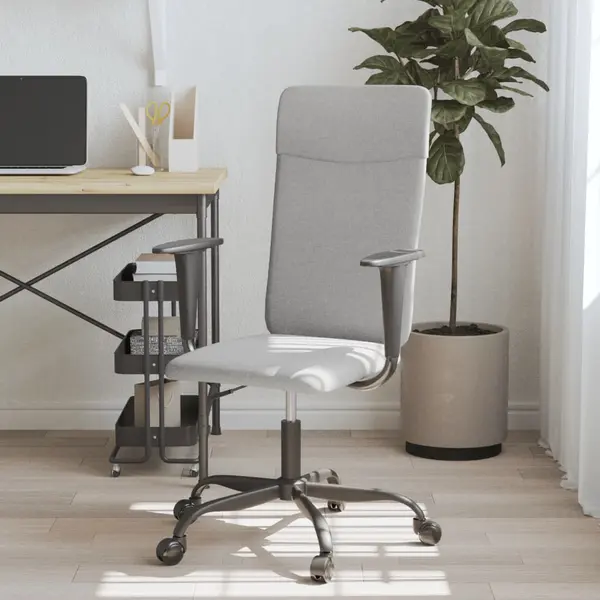 Gossi scaun de birou reglabil in inaltime, gri deschis, textil