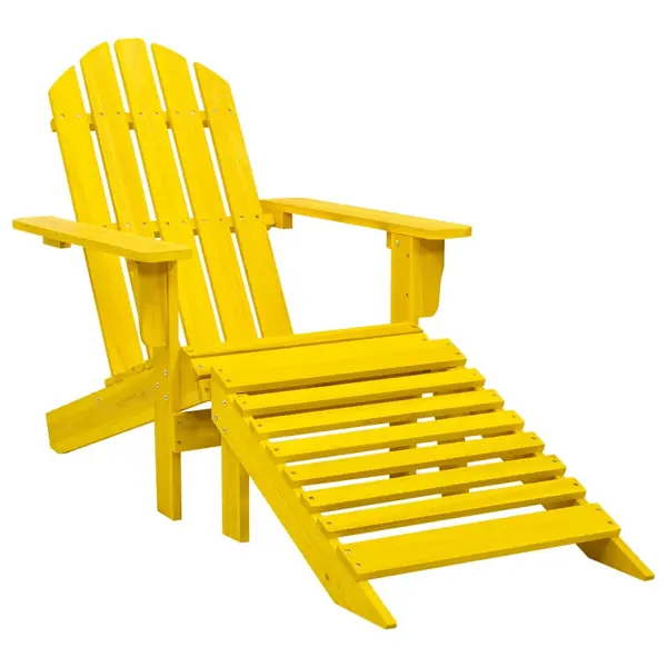 Gossi scaun de gradina adirondack cu otoman galben lemn masiv brad