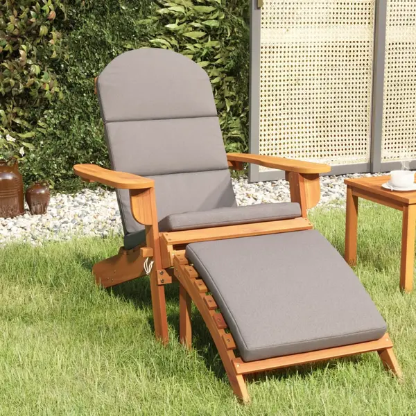 Gossi scaun de gradina adirondack & suport picioare lemn masiv acacia