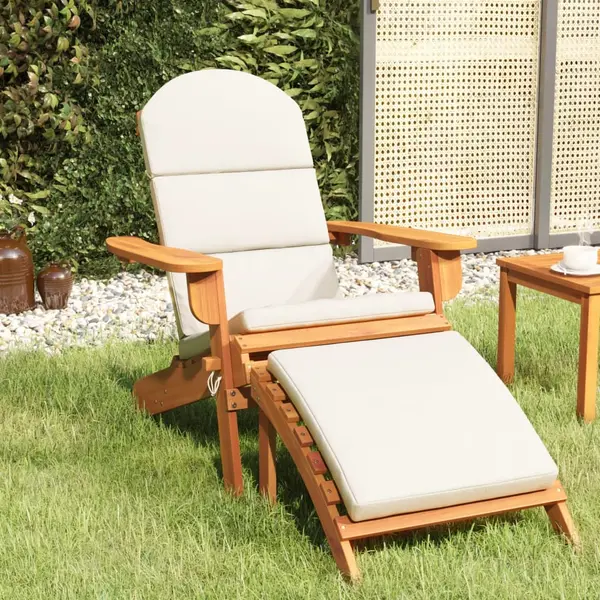 Gossi scaun de gradina adirondack & suport picioare lemn masiv acacia