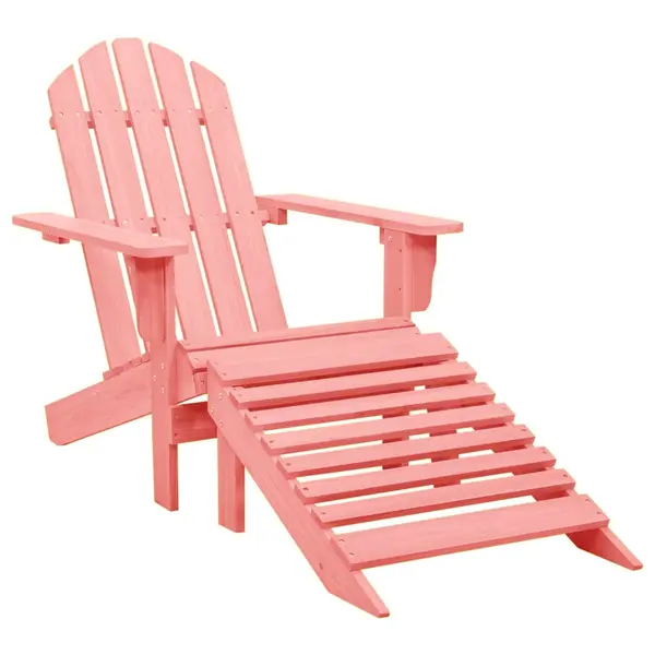 Gossi scaun de gradina cu otoman adirondack, roz, lemn masiv de brad