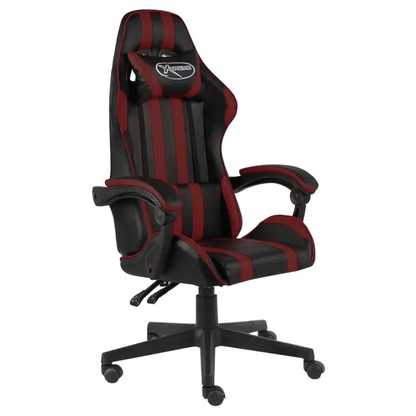 Gossi scaun de racing, negru si rosu vin, piele ecologica