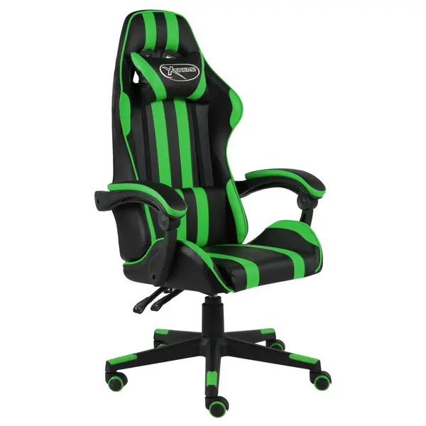 Gossi scaun de racing, negru si verde, piele ecologica