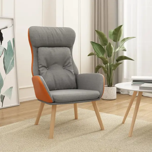 Gossi scaun de relaxare, gri deschis, textil si pvc