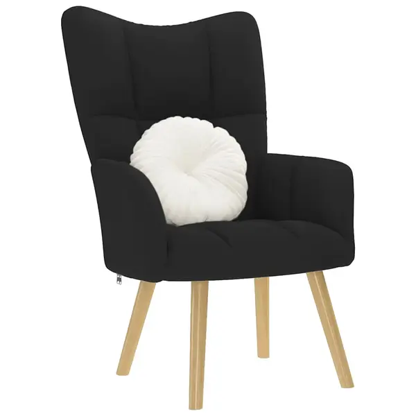 Gossi scaun de relaxare, negru, material textil