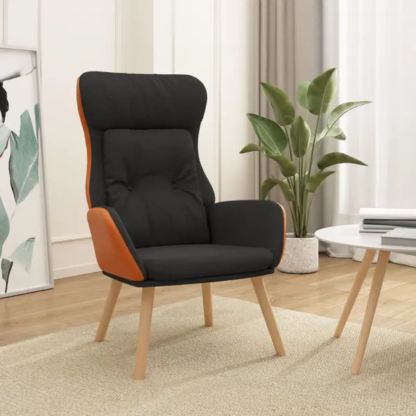 Gossi scaun de relaxare, negru, textil si pvc