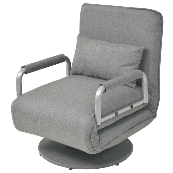 Gossi scaun pivotant si canapea extensibila, gri deschis, textil