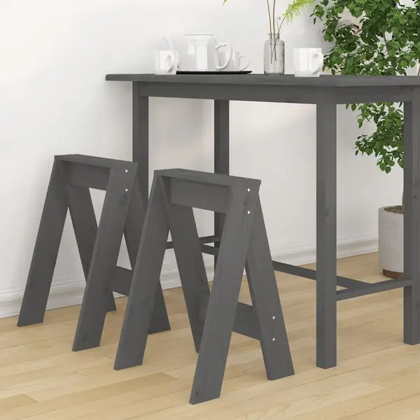 Gossi scaune, 2 buc., gri, 40x40x60 cm, lemn masiv de pin