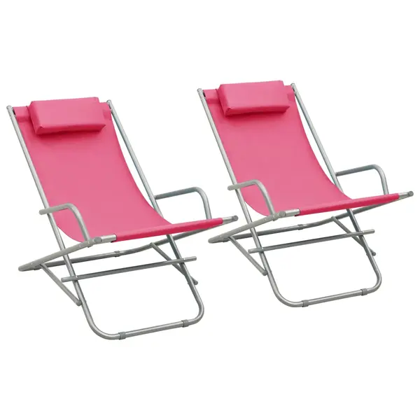 Gossi scaune balansoar, 2 buc., roz, otel