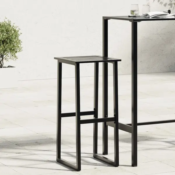 Gossi scaune bar 4 buc. negru 38x38x80 cm otel vopsit electrostatic