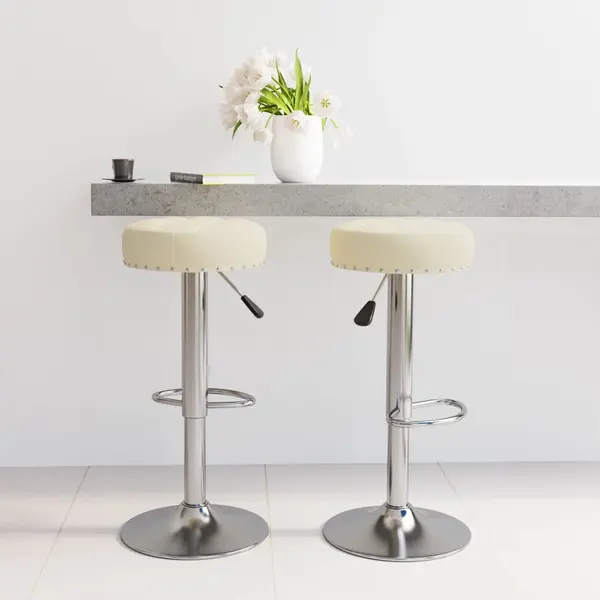 Gossi scaune de bar, 2 buc., crem, material textil
