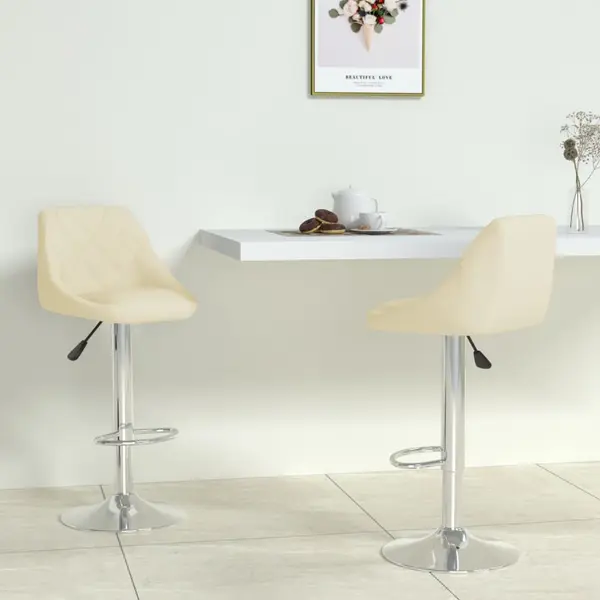 Gossi scaune de bar, 2 buc., crem, piele ecologica