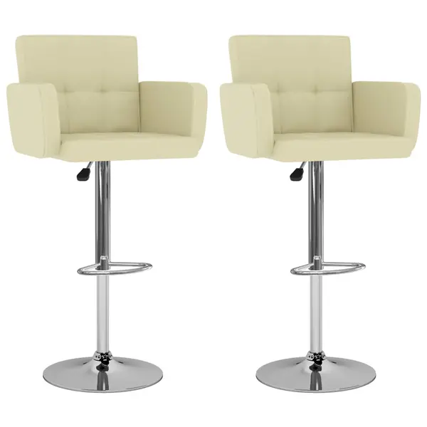 Gossi scaune de bar, 2 buc., crem, piele ecologica