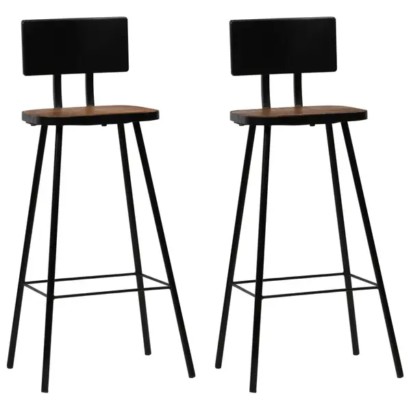 Gossi scaune de bar, 2 buc., lemn masiv reciclat
