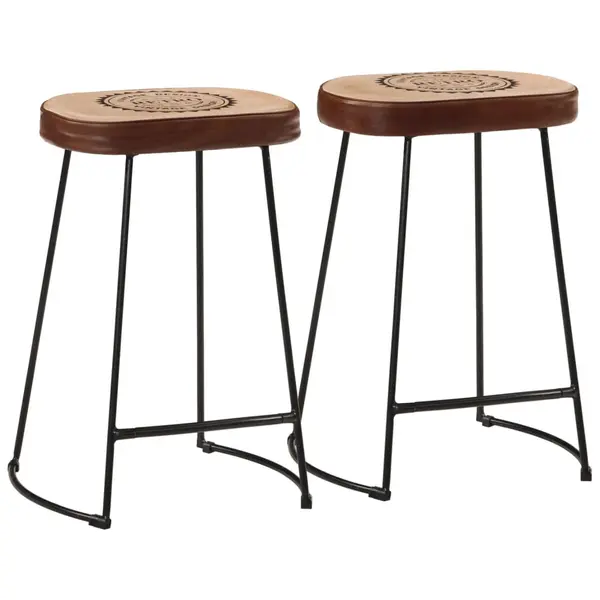 Gossi scaune de bar, 2 buc., maro inchis, 41x29x62 cm