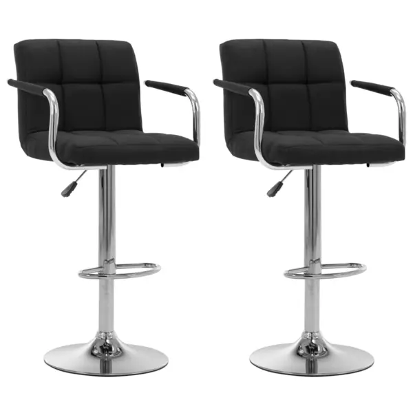 Gossi scaune de bar, 2 buc., negru, material textil