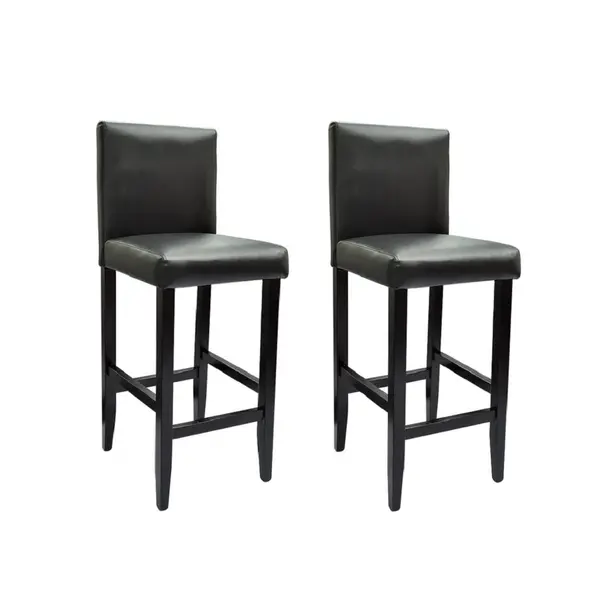 Gossi scaune de bar, 2 buc., negru, piele ecologica