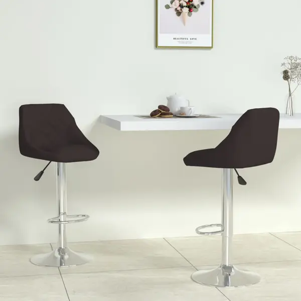 Gossi scaune de bar, 2 buc., negru, piele ecologica