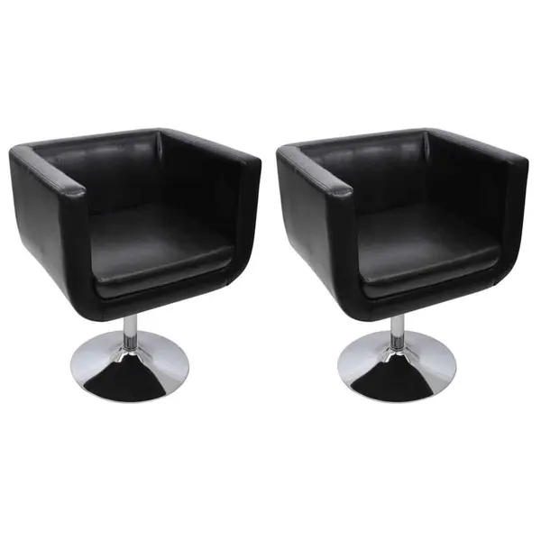 Gossi scaune de bar, 2 buc., piele artificiala, negru