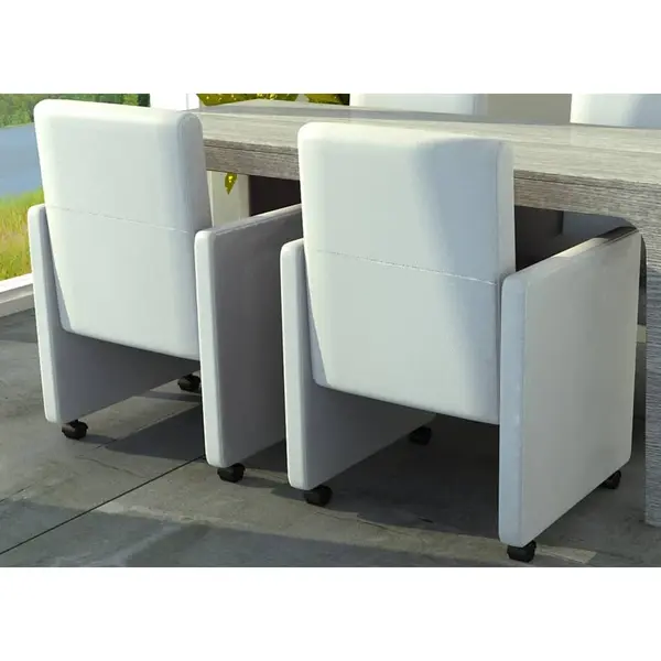 Gossi scaune de bucatarie, 2 buc., alb, piele ecologica