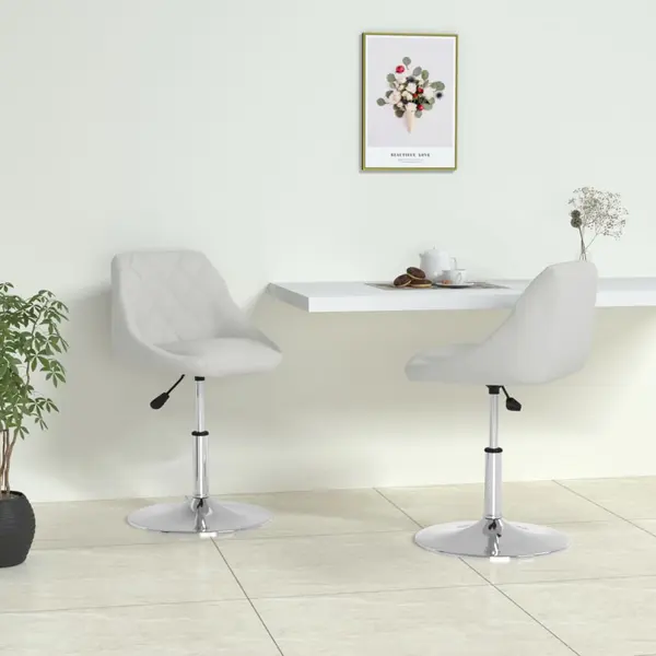 Gossi scaune de bucatarie, 2 buc., alb, piele ecologica