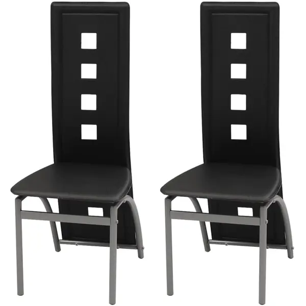 Gossi scaune de bucatarie, 2 buc., negru, piele ecologica