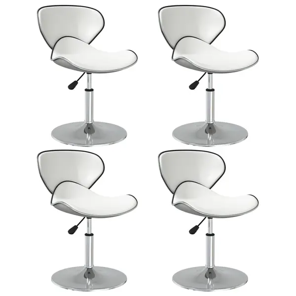Gossi scaune de bucatarie, 4 buc., alb, piele ecologica