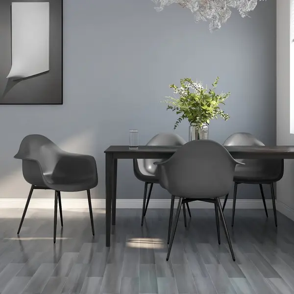 Gossi scaune de bucatarie, 4 buc., gri, pp