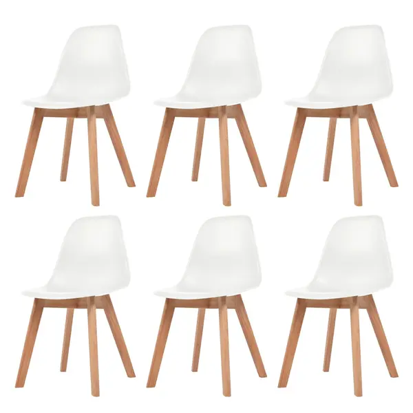 Gossi scaune de bucatarie, 6 buc., alb, plastic