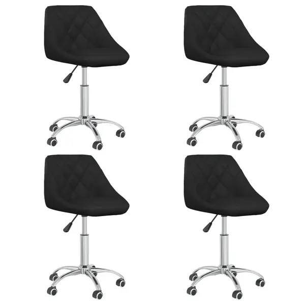 Gossi scaune de bucatarie pivotante, 4 buc., negru, piele ecologica