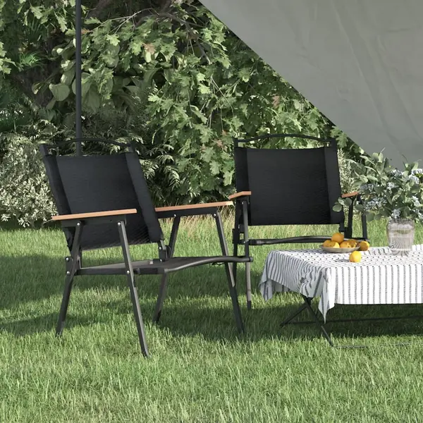 Gossi scaune de camping, 2 buc., negru, 54x55x78 cm, tesatura oxford
