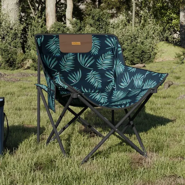 Gossi scaune de camping cu buzunar, pliabile, 2 buc., model frunze