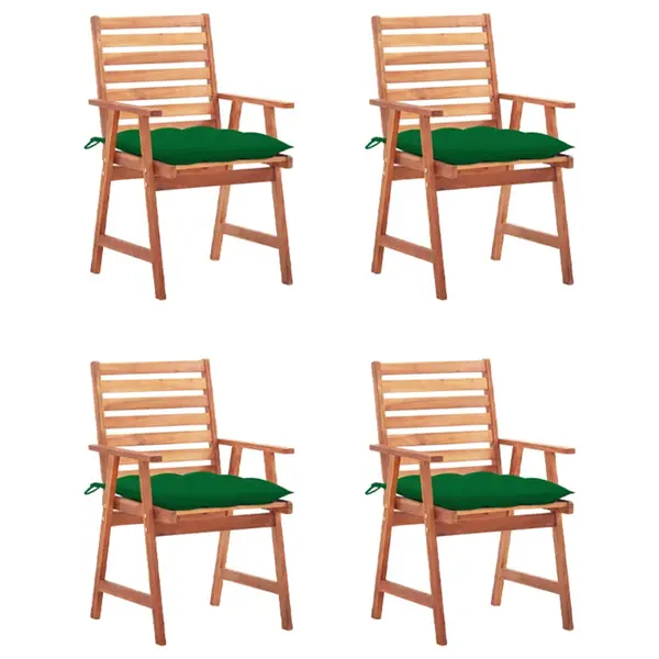 Gossi scaune de exterior cu perne, 4 buc., lemn masiv de acacia