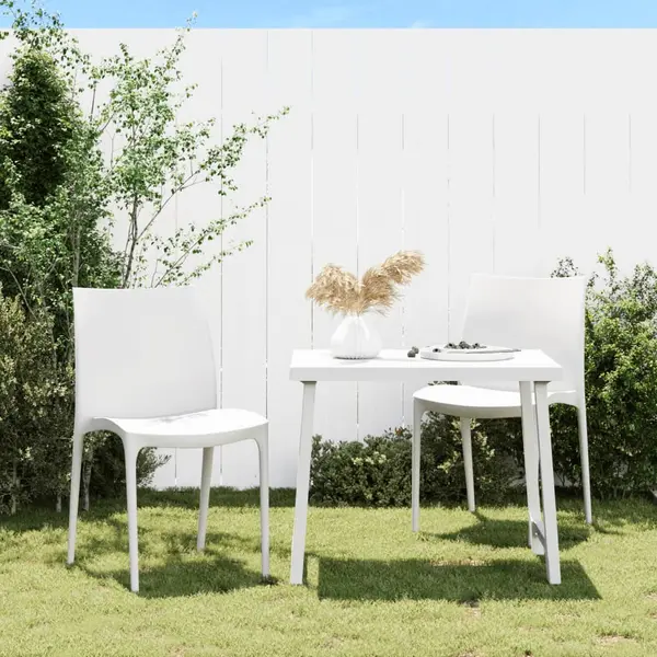 Gossi scaune de gradina, 2 buc., alb, 50x46x80 cm, polipropilena