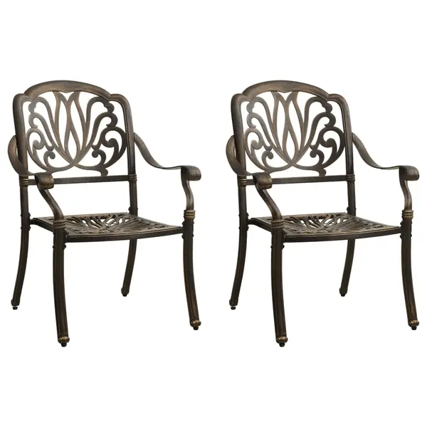 Gossi scaune de gradina, 2 buc., bronz, aluminiu turnat