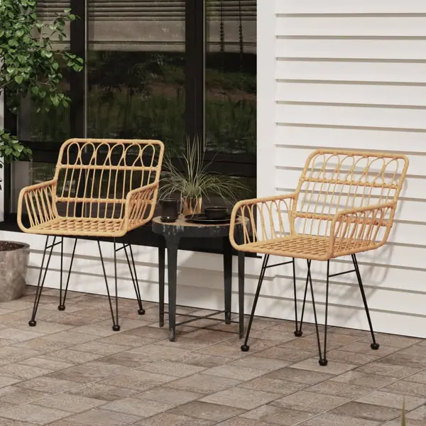 Gossi scaune de gradina cu cotiere, 2 buc., 56x64x80 cm, ratan pe