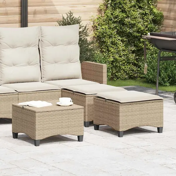 Gossi scaune de gradina cu perne 2 buc bej 55x55x36 cm poly ratan