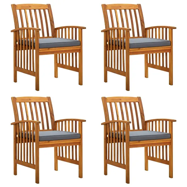 Gossi scaune de gradina cu perne, 4 buc., lemn masiv de acacia