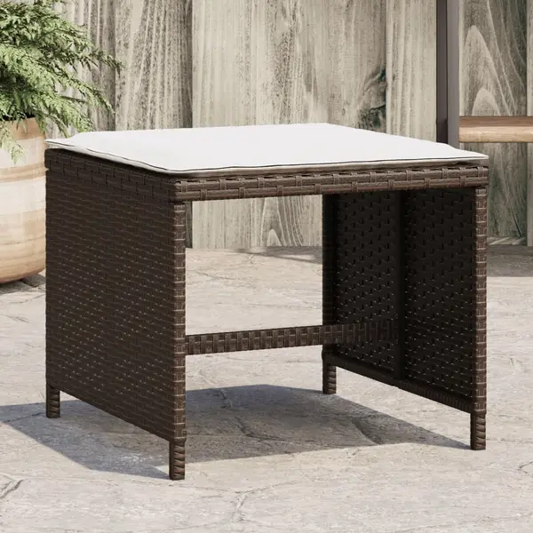 Gossi scaune de gradina cu perne, 4 buc., maro 40x40x35 cm poliratan