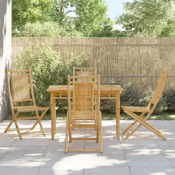 Gossi scaune de gradina pliabile, 4 buc., 46x66x99 cm, bambus
