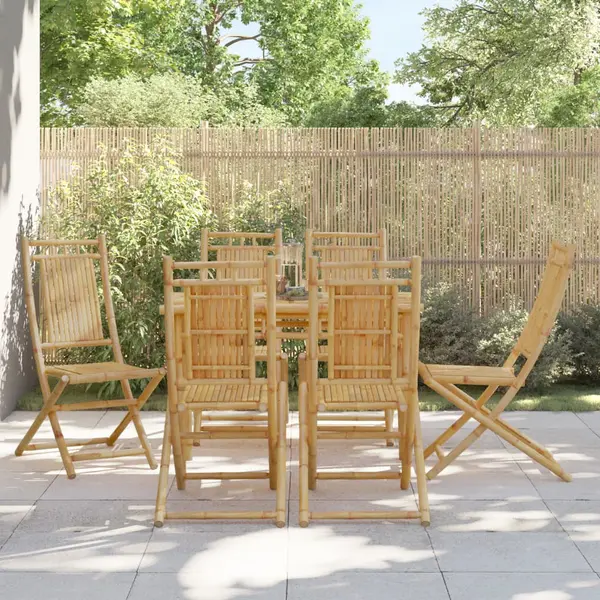 Gossi scaune de gradina pliabile, 6 buc., 46x66x99 cm, bambus