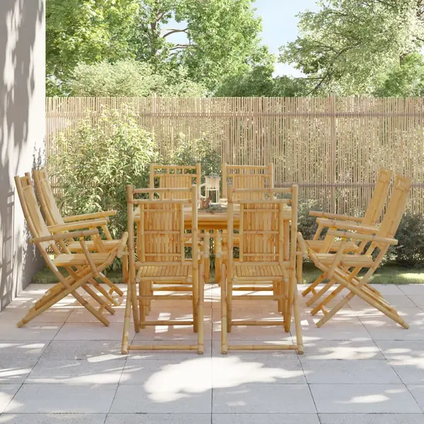 Gossi scaune de gradina pliabile, 8 buc., 53x66x99 cm, bambus