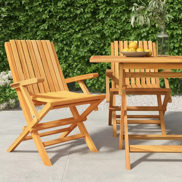 Gossi scaune de gradina pliante, 2 buc., 61x67x90 cm, lemn masiv tec