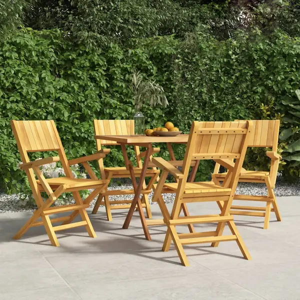 Gossi scaune de gradina pliante, 4 buc., 55x61x90 cm, lemn masiv tec