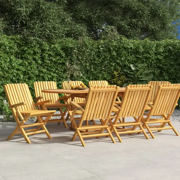 Gossi scaune de gradina pliante, 8 buc., 61x67x90 cm, lemn masiv tec