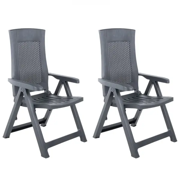 Gossi scaune de gradina rabatabile, 2 buc., antracit, plastic