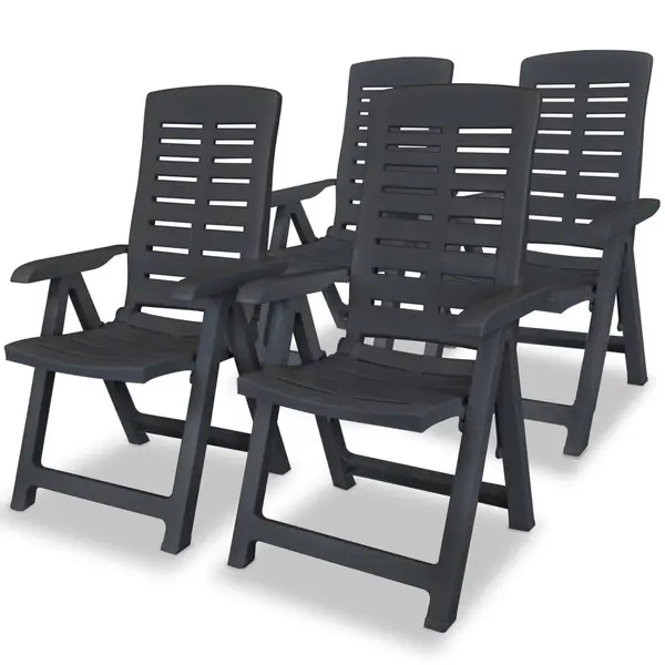 Gossi scaune de gradina rabatabile, 4 buc., antracit, plastic