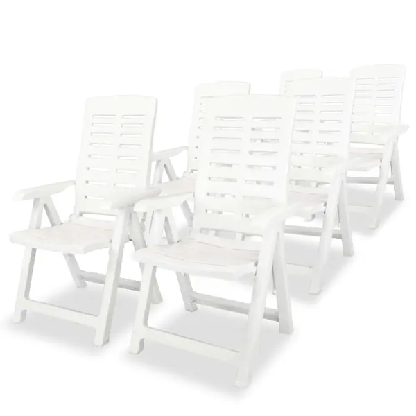 Gossi scaune de gradina rabatabile, 6 buc., alb, plastic
