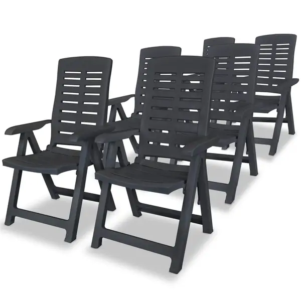 Gossi scaune de gradina rabatabile, 6 buc., antracit, plastic